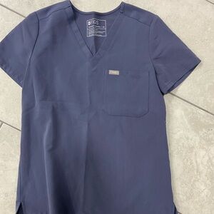 Figs Space Navy scrub Top